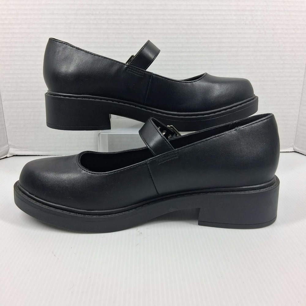 Soda Bonito-S Black Mary Jane Chunky Platform Block Heel Buckle Y2K Womens 10 - Picture 2 of 7